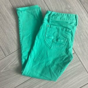Lilly Pulitzer Worth Skinny Mini Jeans Sz 6 Lagoon Green 💚